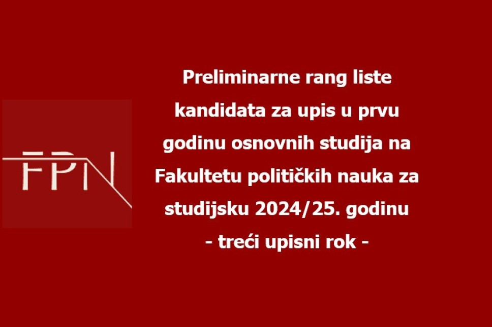 Preliminary rankings for enrollment in the first year of undergraduate studies 2024/25 in the third admission round