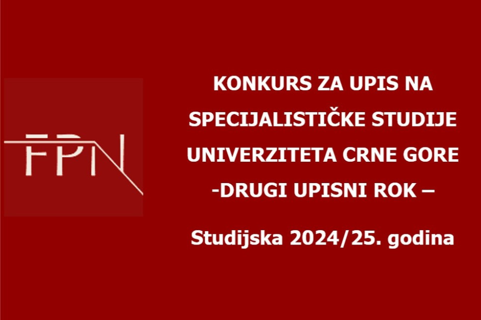 Konkurs za upis na specijalističke studije u drugom roku