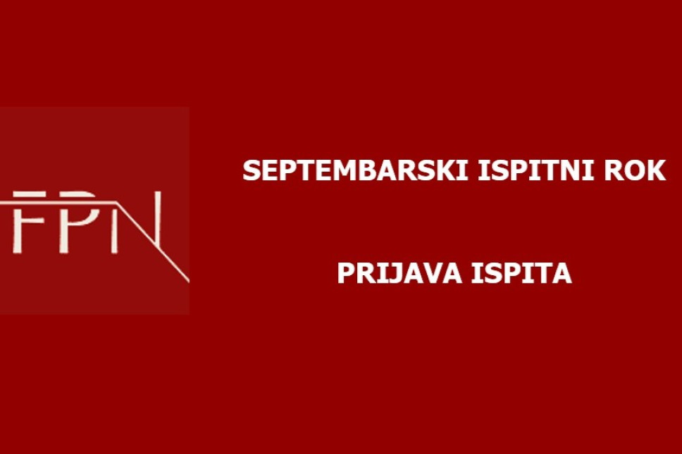 Prijava ispita za septembarski ispitni rok studijske 2024/25. godine