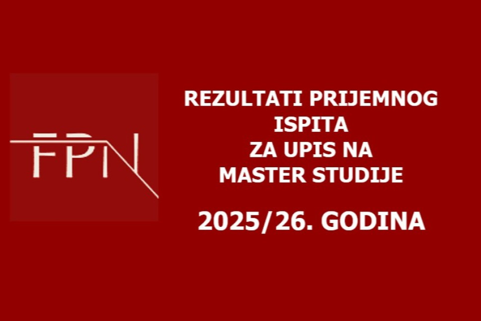 Rezultati prijemnog ispita za upis na master studije Fakulteta političkih nauka - 2025/26. godina