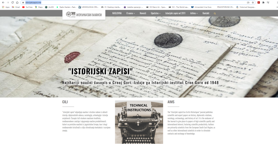 Dostupna nova veb stranica časopisa Istorijski zapisi