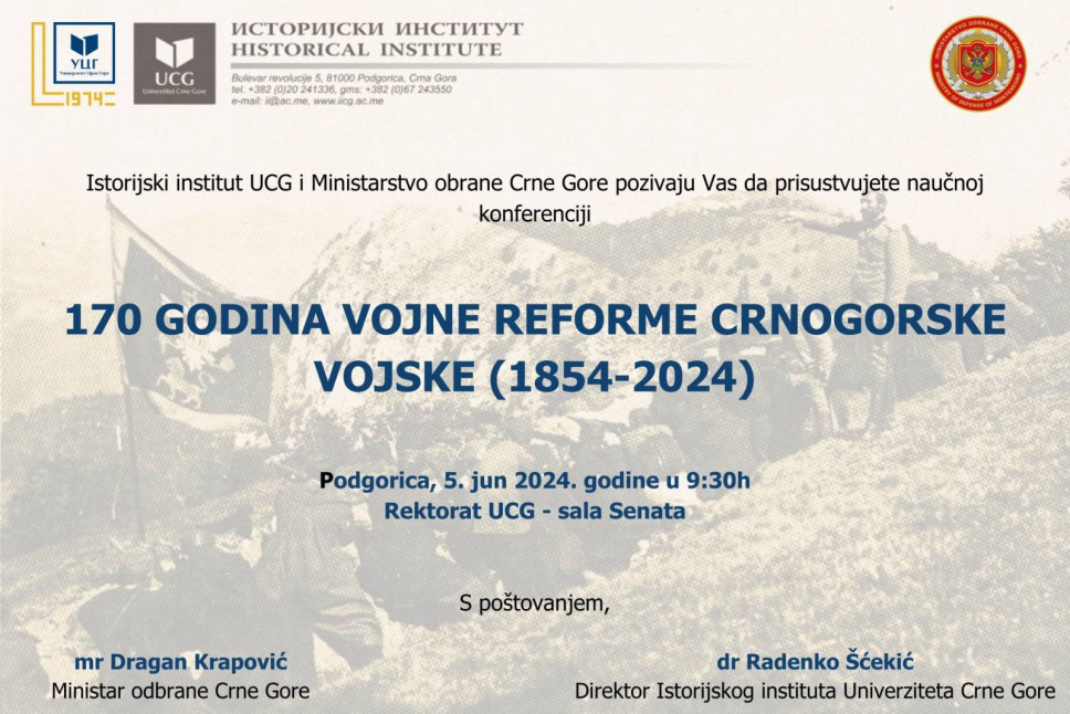 Međunarodna naučna konferencija povodom 170 godina vojne reforme crnogorske vojske
