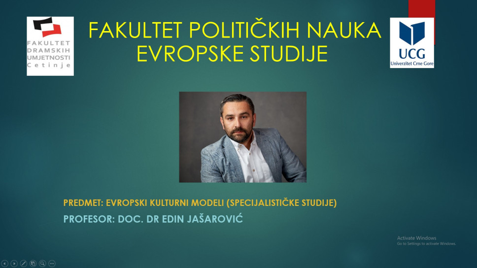 Online YouTube predavanje: Evropske kulturne institucije i programi u kulturi 