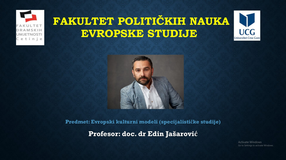 Online YouTube predavanje iz predmeta Evropski kulturni modeli o evropskim prijestonicama kulture  