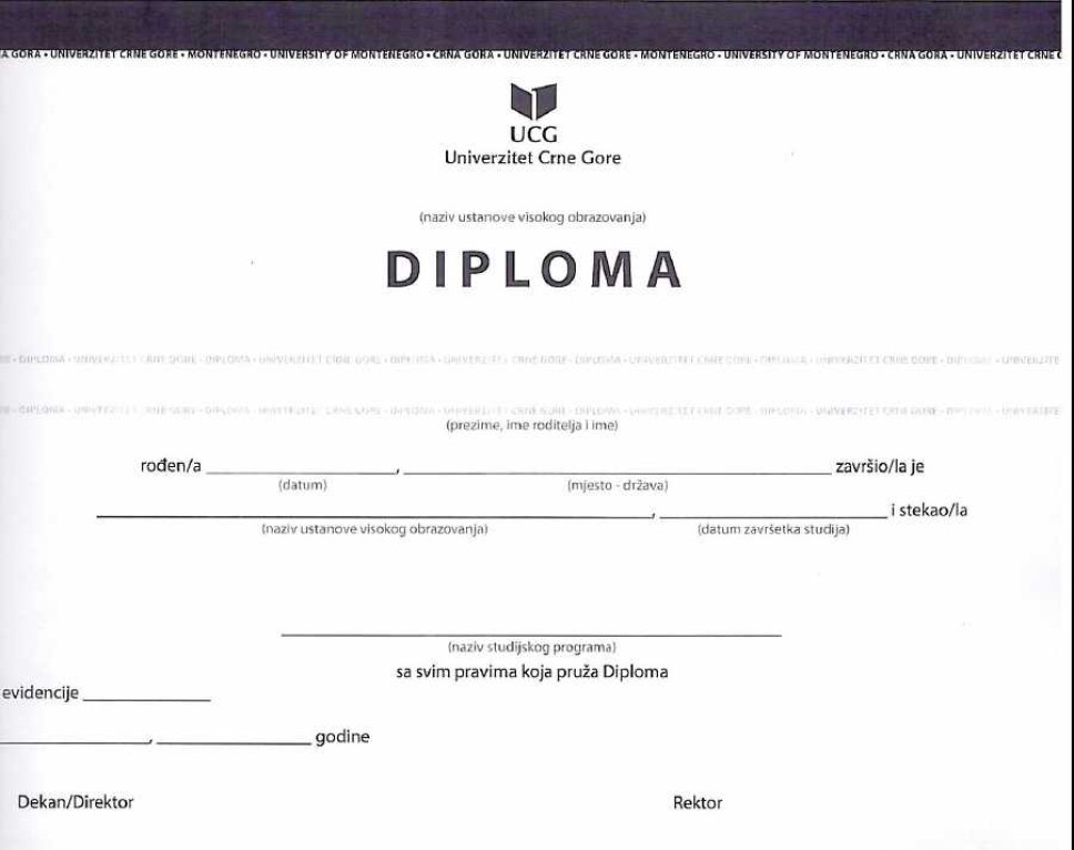 Obavještenje o preuzimanju diploma