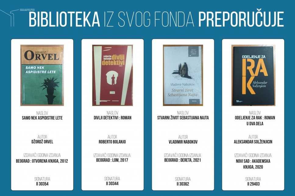 Biblioteka preporučuje literaturu - beletristika
