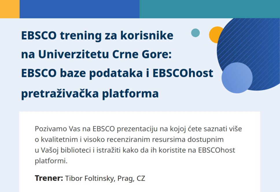 Obuka za korišćenje baza podataka