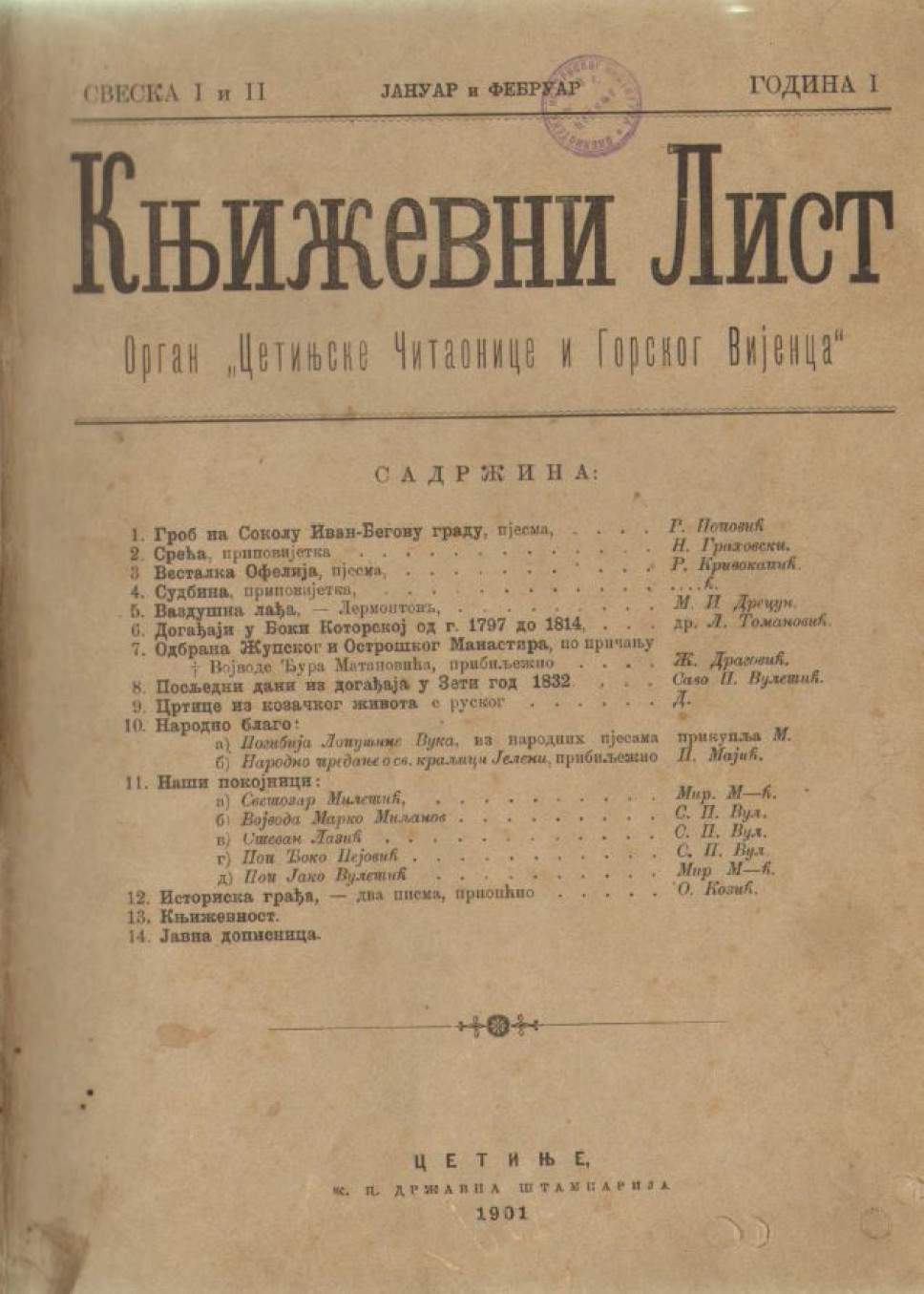 Književni list 1901