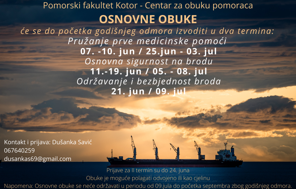 Termin održavanja osnovnih obuka