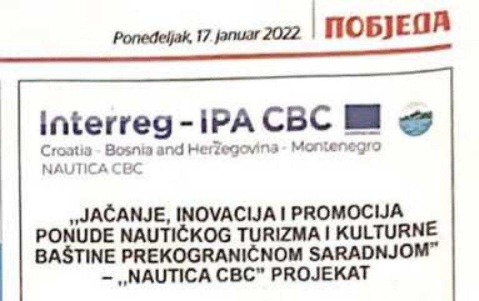 Promovisan projekat Nautica CBC u dnevnom listu “Pobjeda”