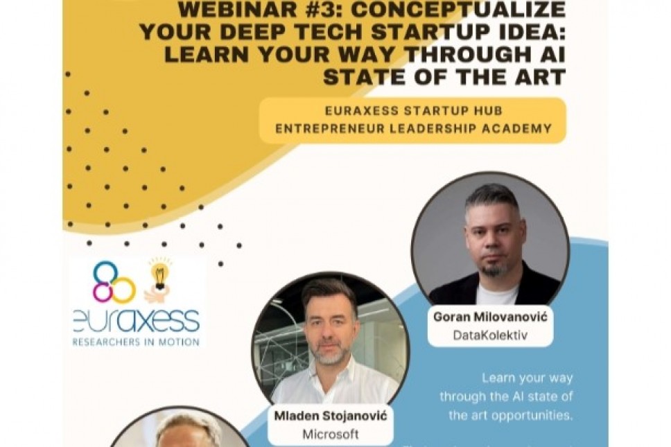 EURAXESS Startup Hub Webinar #3 - Conceptualize Your Deep Tech Startup Idea: Learn Your Way Through AI State of the Art
