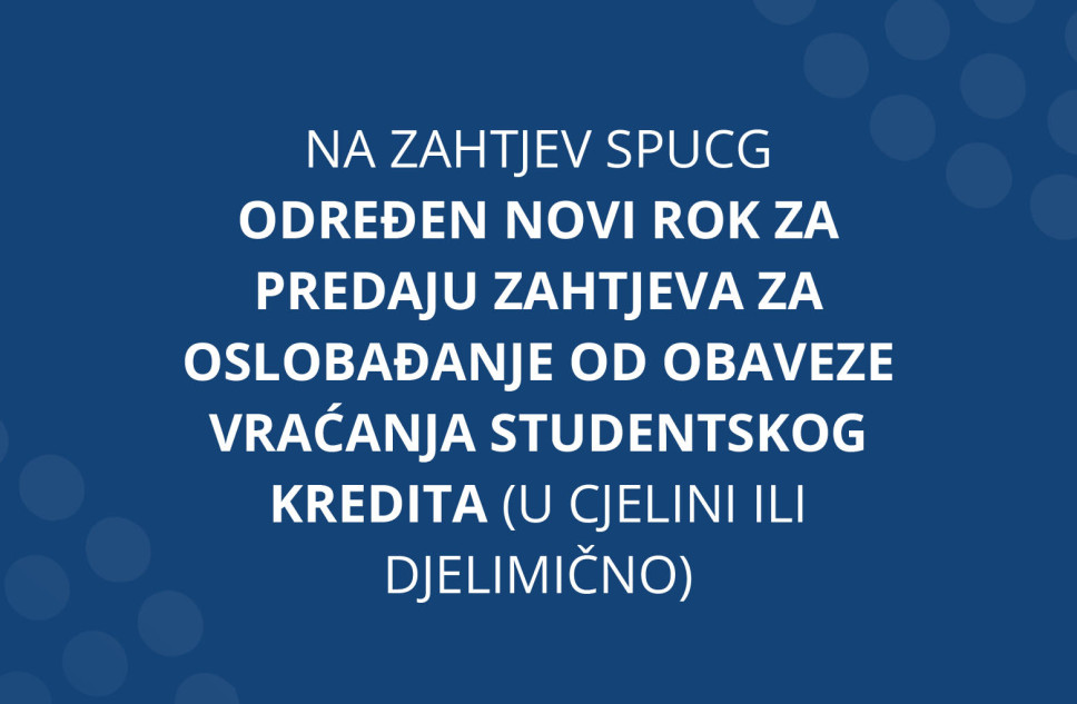 Određen novi rok za predaju zahtjeva za oslobađanje od obaveze vraćanja kredita