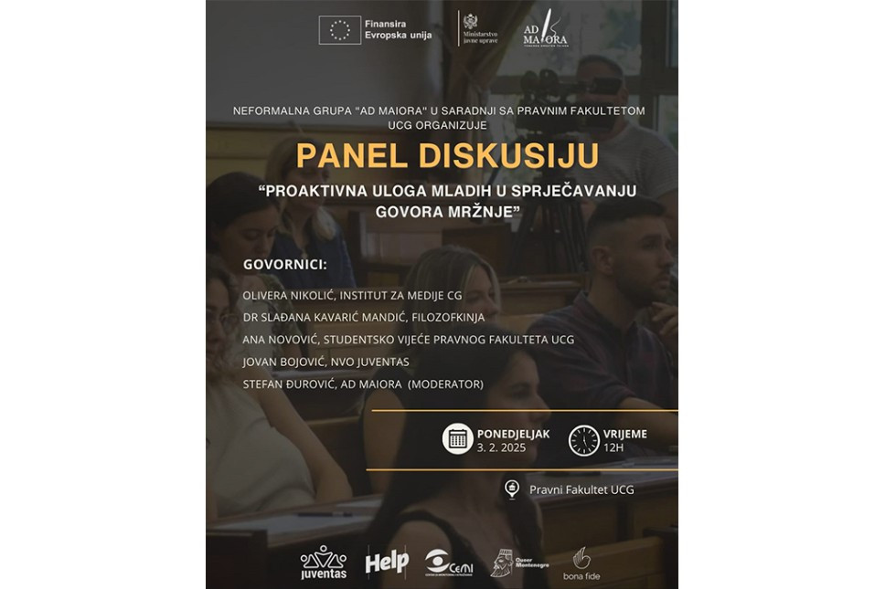Panel diskusija: Proaktivna uloga mladih u sprečavanju govora mržnje