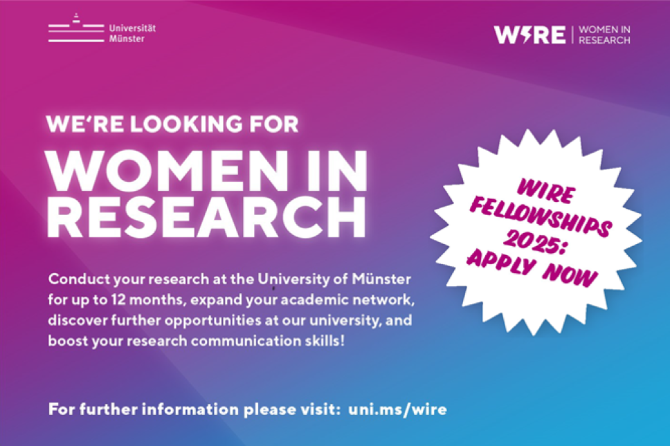 Call for postdoctoral women researchers: scholarship program at the University of Münster