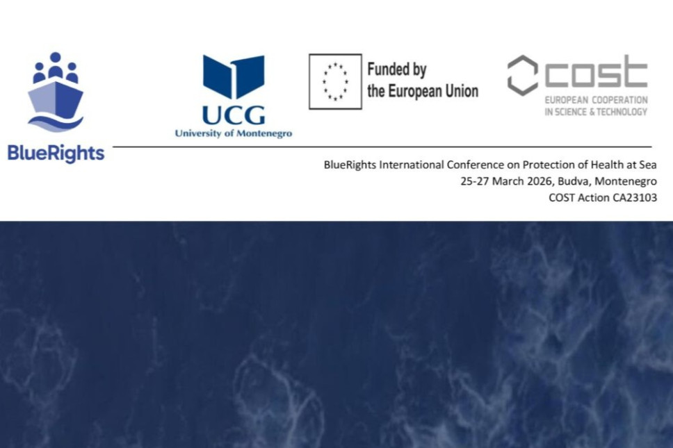 Poziv na BlueRights International Conference on the Protection of Health at Sea, 26-27. mart 2026, Budva, Crna Gora