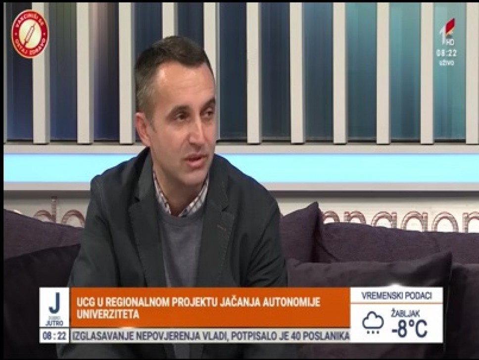 Prorektor Mićanović za TV CG o projektu jačanja autonomije univerziteta - STAND