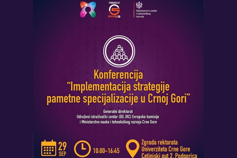 Konferencija o pametnoj specijalizaciji u Crnoj Gori - 29. septembra