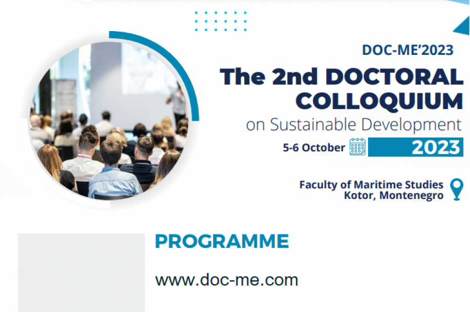Drugi međunarodni Doktorski simpozijum o održivom razvoju 5. i 6. oktobra u Kotoru