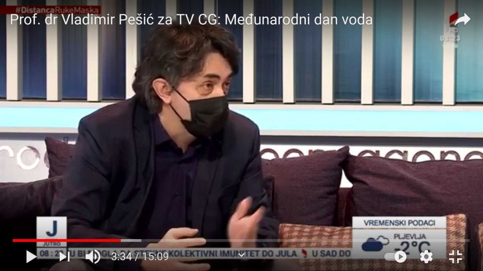 Svjetski dan voda povod gostovanja profesora Pešića na TV CG