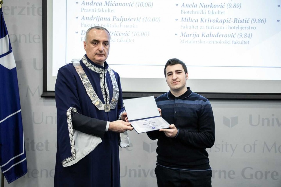 Nikola Pižurica, najbolji student Prirodno-matematičkog fakulteta za studijsku godinu 2019/20