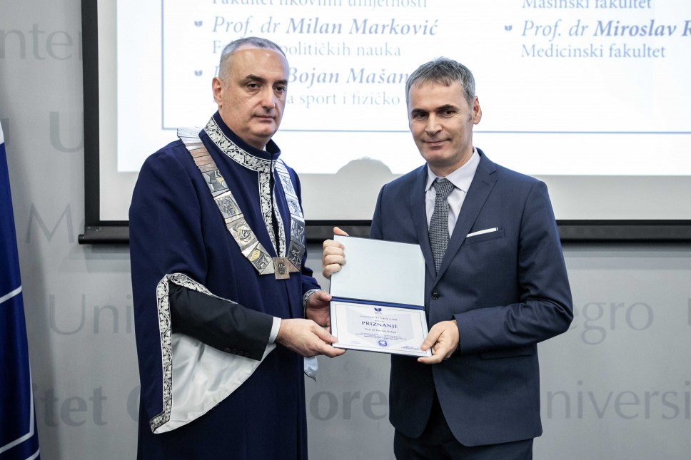 Nagrađeni Kaljaj: Hvala Univerzitetu Crne Gore i Prirodno-matematičkom fakultetu na jednoglasnom priznanju