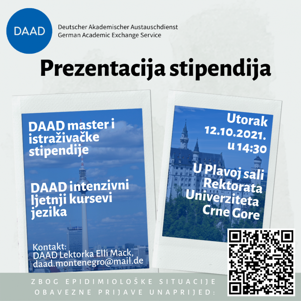 Prezentacija DAAD njemačkog programa stipendija 12. oktobra