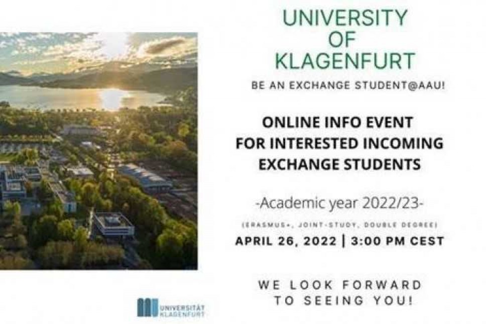 Info događaj Univerziteta u Klagenfurtu danas u 15h