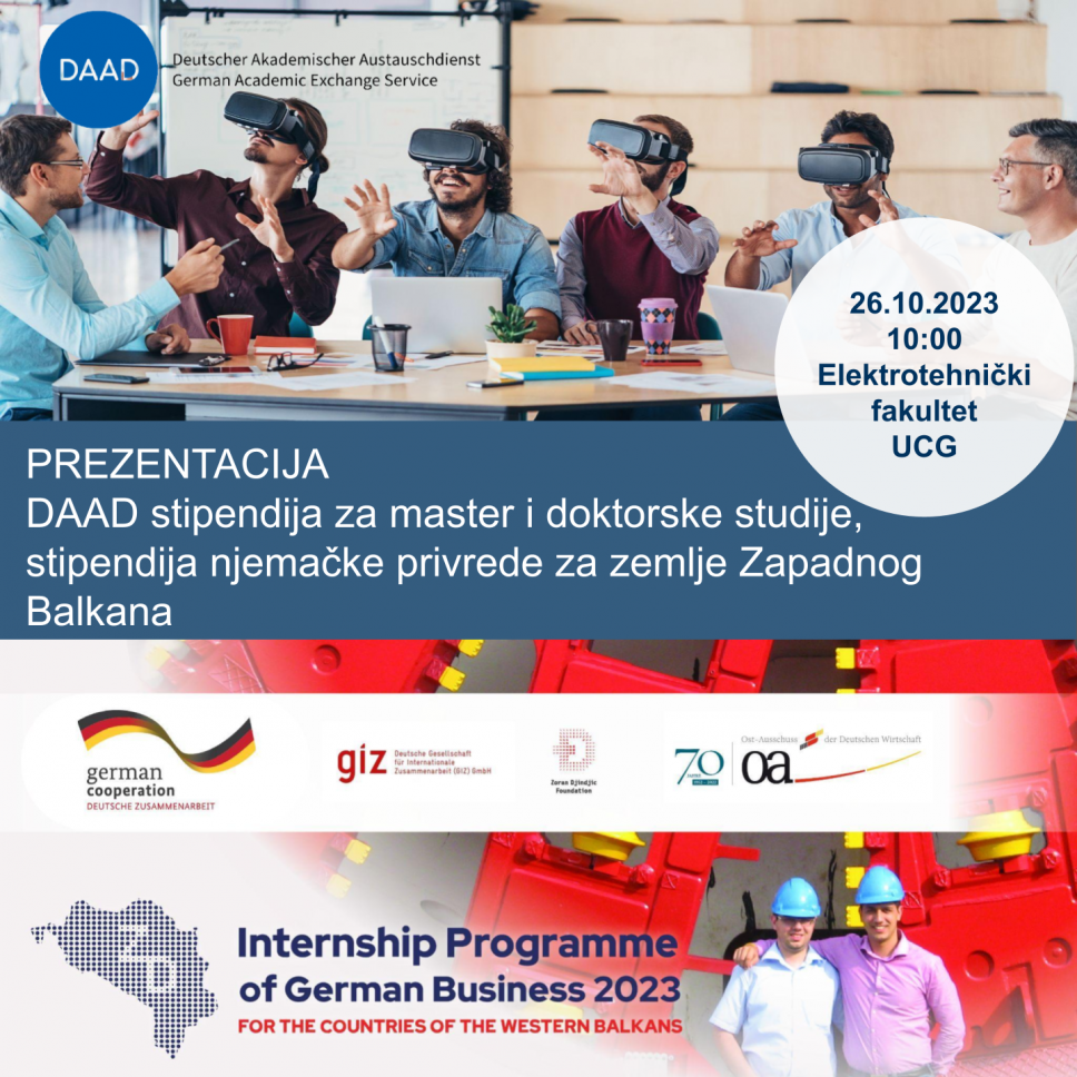 Prezentacija DAAD stipendija i Programa stipendija njemačke privrede "Zoran Đinđić" 26. oktobra
