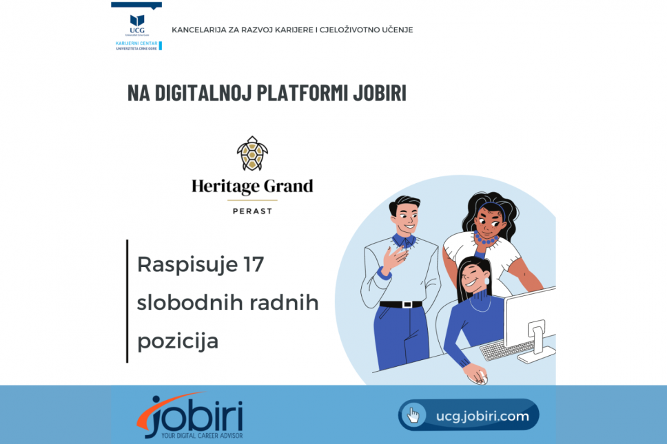 Otvorene radne pozicije na digitalnoj platformi Jobiri - Hotel Heritage Grand Perast 