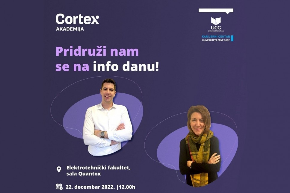 Poziv studentima na Info dan Cortex akademije 22. decembra