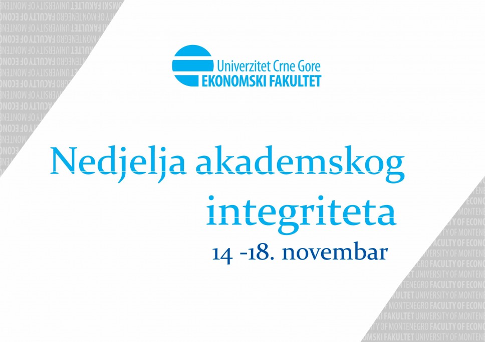 Promocija načela akademskog integriteta na Ekonomskom fakultetu od 14. do 18. novembra