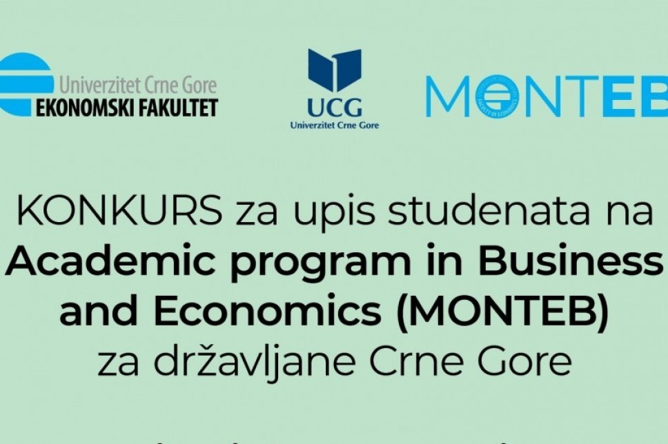 Konkurs za upis na Academic program in Business and Economics (MONTEB) III upisni rok 4. septembra