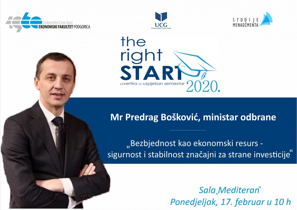 Ministar odbrane mr Predrag Bošković otvara manifestaciju "The Right Start"