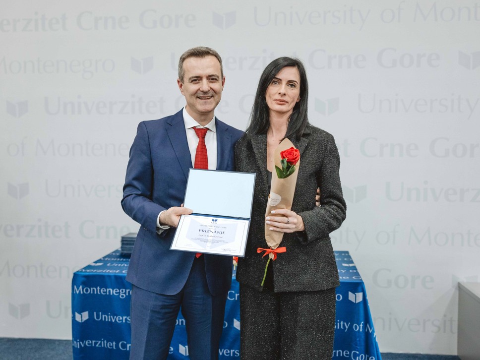 Profesorica Svetlana Perović dobitnica godišnje nagrade Univerziteta Crne Gore 
