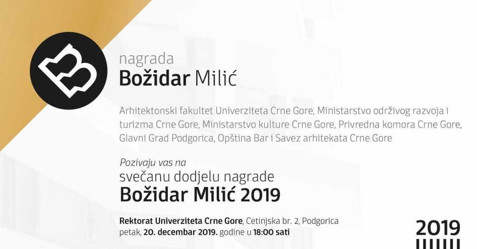 Svečana dodjela Nagrade Božidar Milić 2019