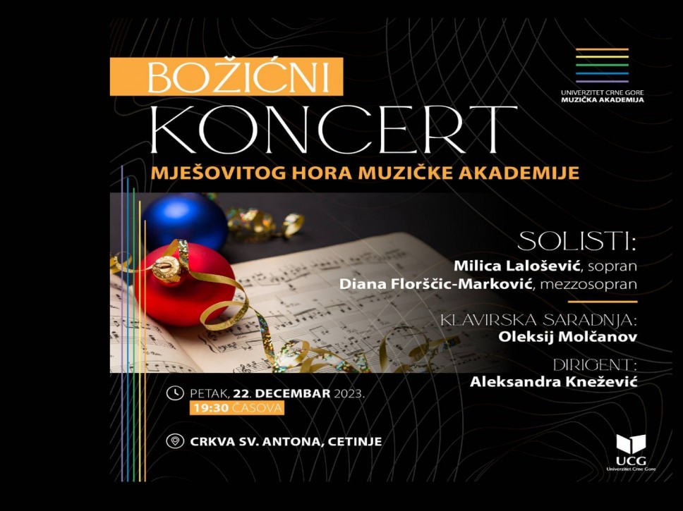 Božićni koncert mješovitog hora Muzičke akademije