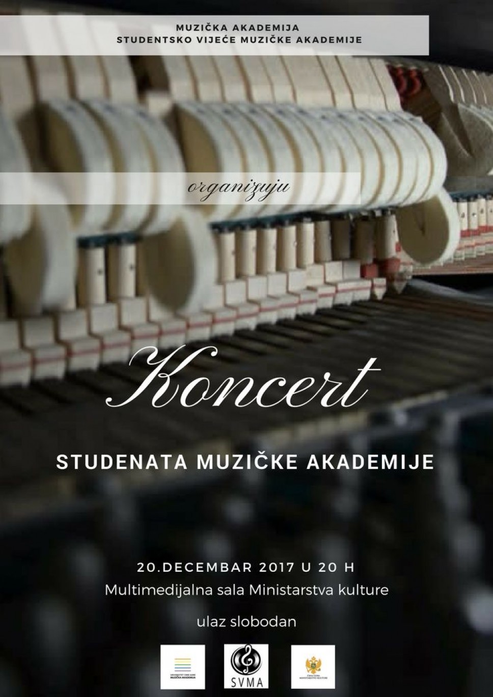 Koncert studenata Muzičke akademije 20 decembra u sali Ministarstva kulture