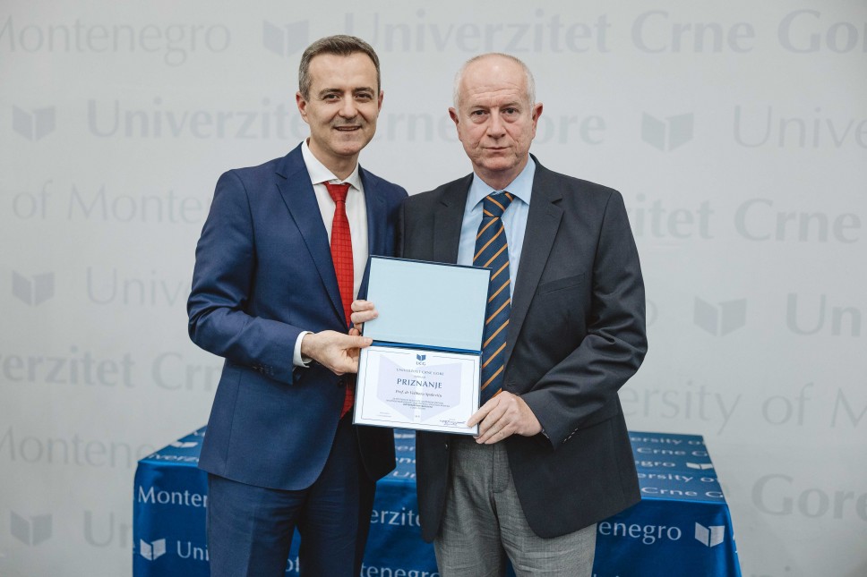 Prof. dr Velibor Spalević dobitnik priznanja Univerziteta Crne Gore