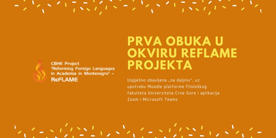 Uspješno realizovana prva obuka u okviru projekta ReFlame namijenjena profesorima stranih jezika struke