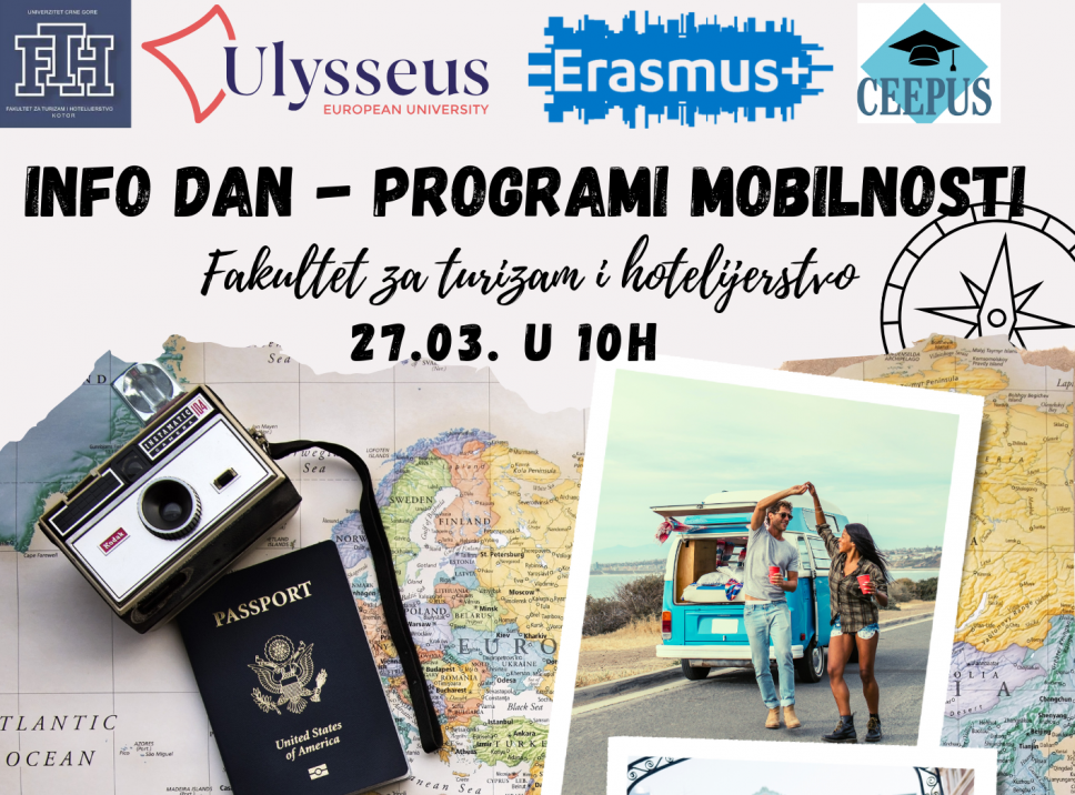 Info dan o programima mobilnosti na Fakultetu za turizam i hotelijerstvo u Kotoru