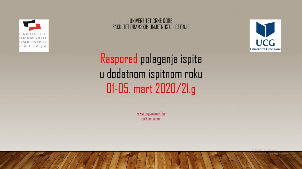 Raspored ispita u dodatnom ispitnom roku 0d 01-05. marta 2020/21.g. 