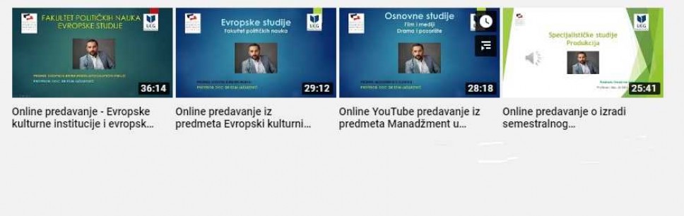 Onlajn predavanja doc. dr Edina Jašarovića