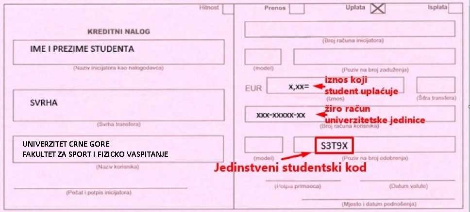  Jedinstveni studentski kod (JSK) i njegova obavezna primjena 
