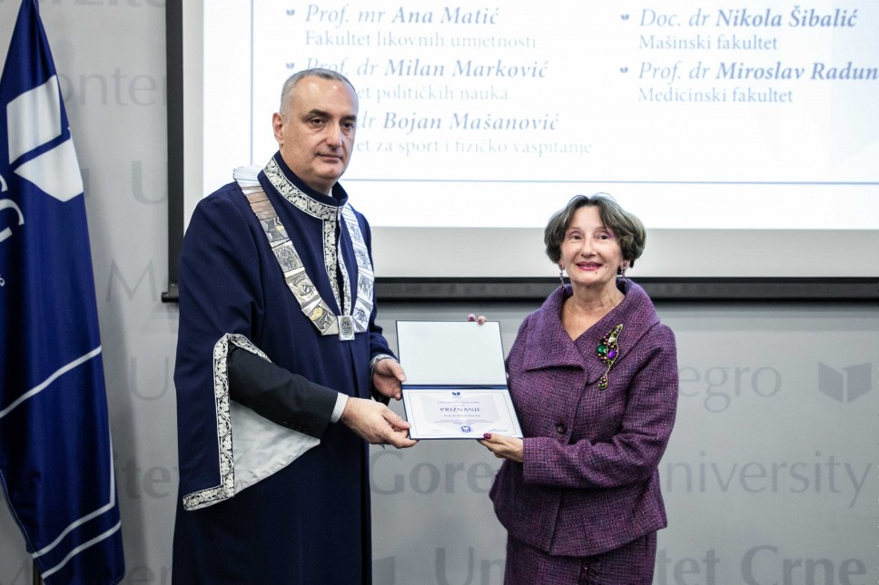 Nagrađena prof. dr Biljana Đuričin, koordinator jednog od najvažnijih projekata Pravnog fakulteta