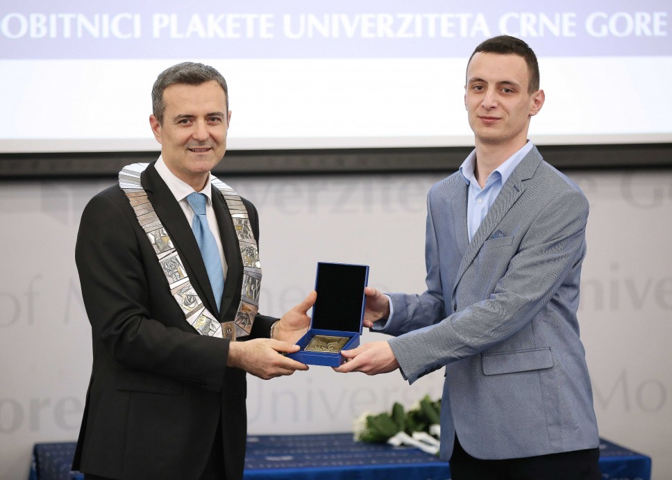 Nikola Milić - dobitnik Plakete Univerziteta Crne Gore iz oblasti tehničkih nauka