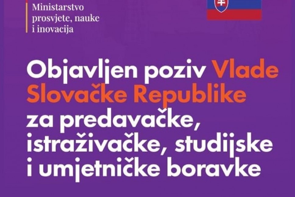 Poziv Vlade Slovačke Republike za predavačke, istraživačke, studijske i umjetničke boravke