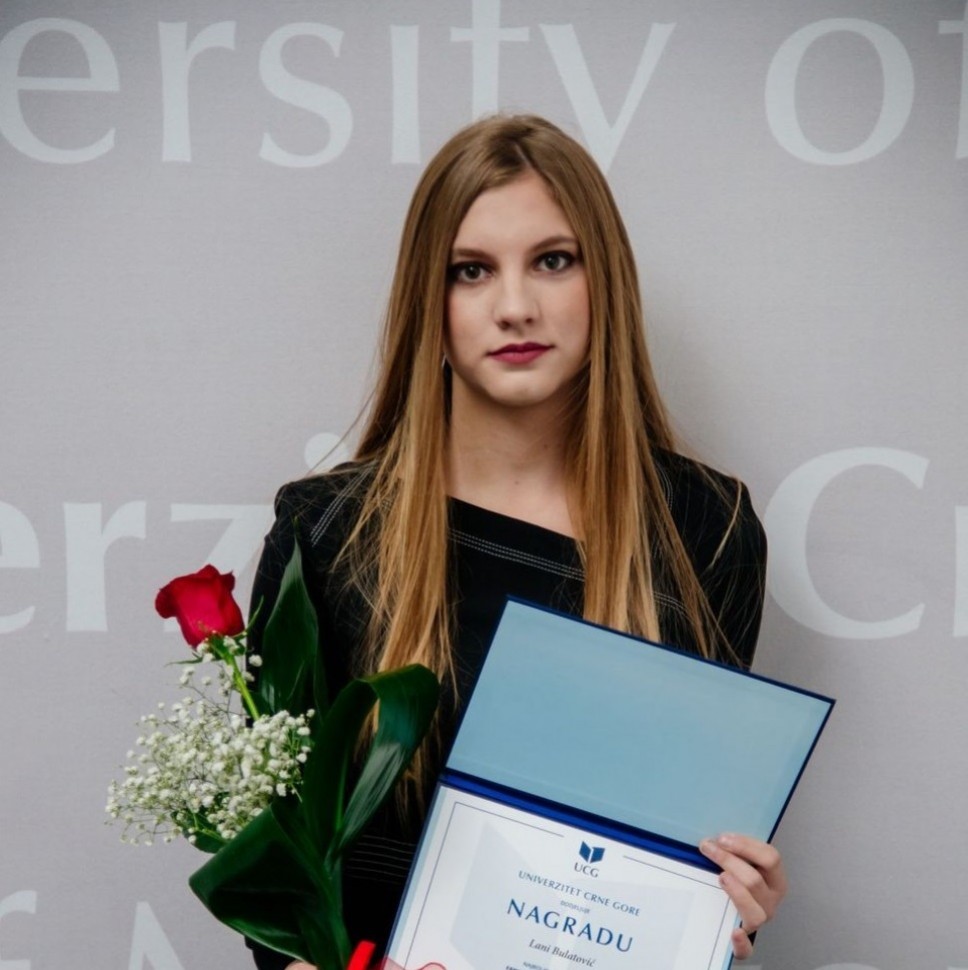 Lana Bulatović - najbolji student Univerziteta Crne Gore iz oblasti umjetnosti
