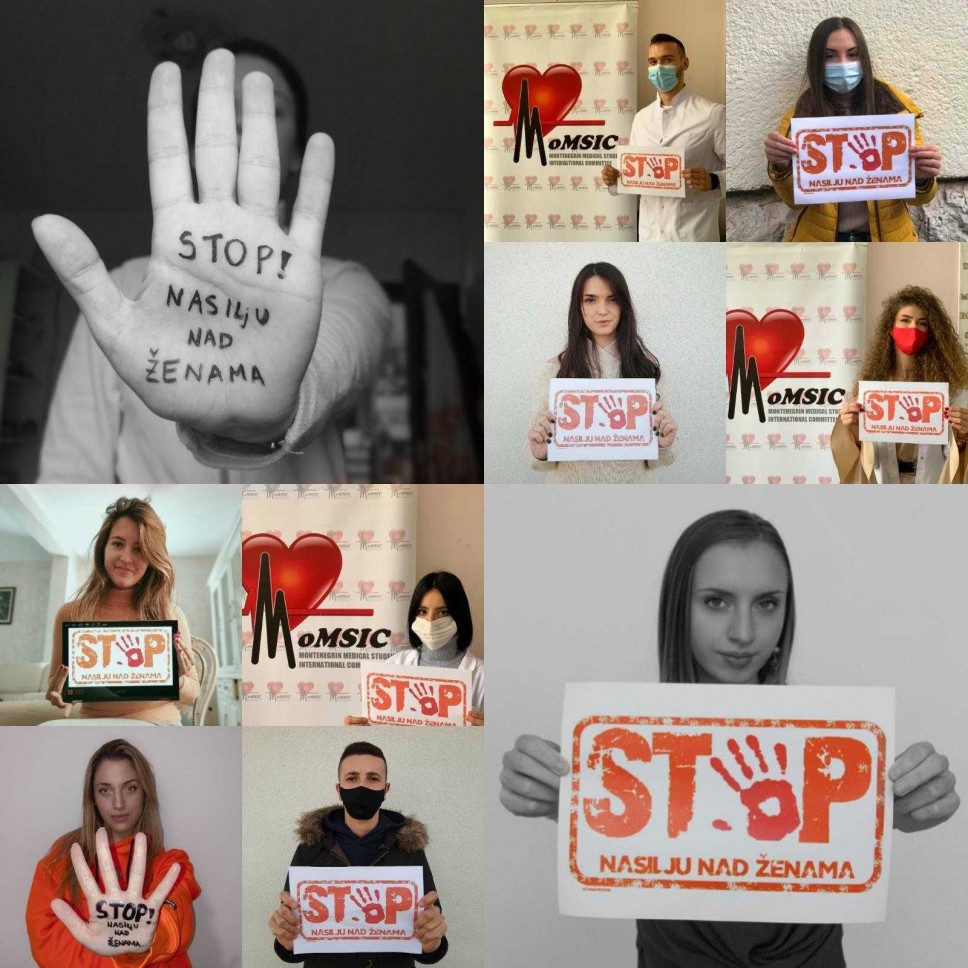 Studenti Medicinskog fakulteta UCG obilježili Međunarodni dan nasilja nad ženama: Stop nasilju nad ženama