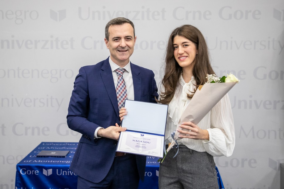 Mina Grebović najbolja studentkinja Građevinskog fakulteta za studijsku 2022/23. godinu