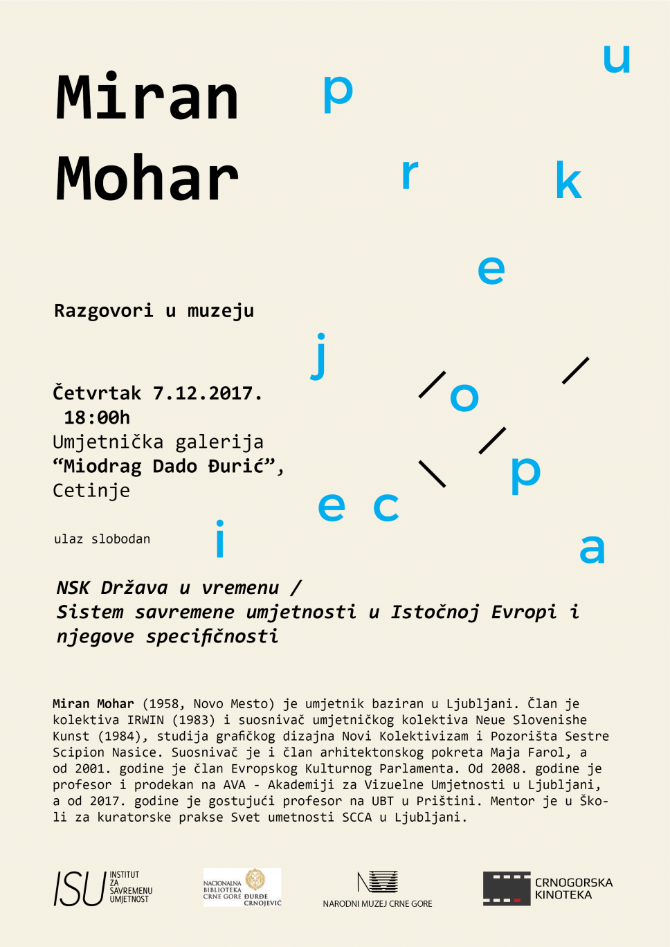 Program Prokupacije /Razgovori u muzeju/ Miran Mohar